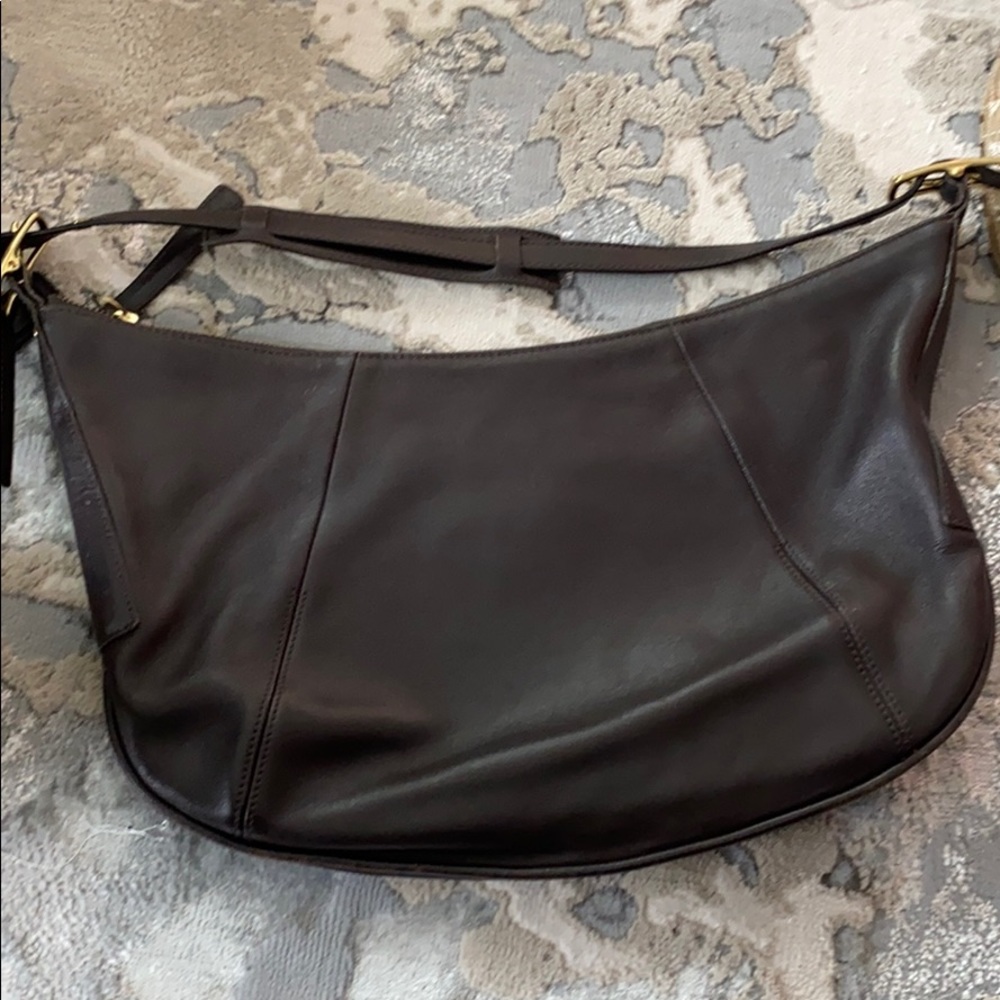 Beautiful Brown crescent cookie style Coach purse